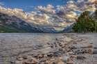 Canada, Alberta, Waterton Lakes National Park. Mountain and lake landscape. Art Print